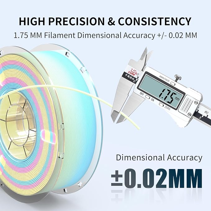 RAMBERY Matte Rainbow 3D Printer Filament 1.75mm 1kg Matte PLA Filament Fast Color Change Yellow Blue Pink 3D Printing Accessories
