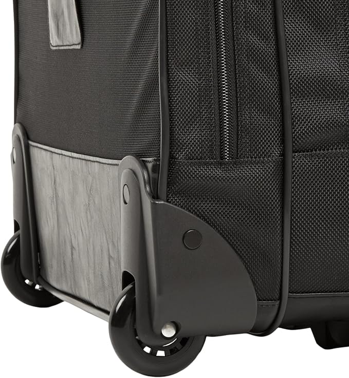 Amazon Basics 15.6" Rolling Laptop Bag for Travel and Business, Briefcase with Wheels, Adjustable Locking Handle, Black