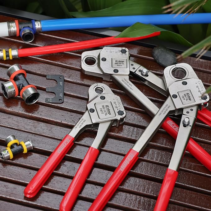iCrimp 1-Inch Angle Head PEX Crimping Tool for Stainless Steel Press Sleeves - F877 Press Fit Tool, Compatible with Press Connect Systems