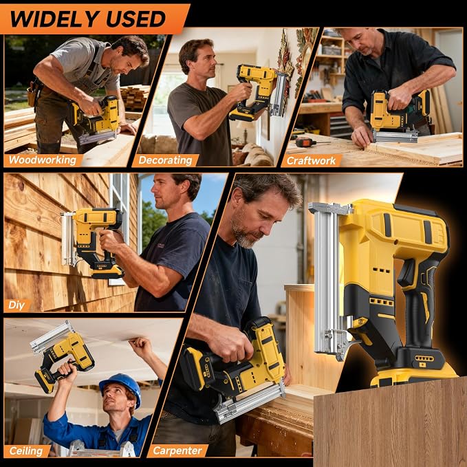 2 in 1 Cordless 18GA Brad Nailer & Stapler, Compatible with Dewalt 20V Max Battery (No Battery), Electlic Nail Gun & Staple Gun Battery Powered with 1200 Nails & Staples for Upholstery, Woodworking