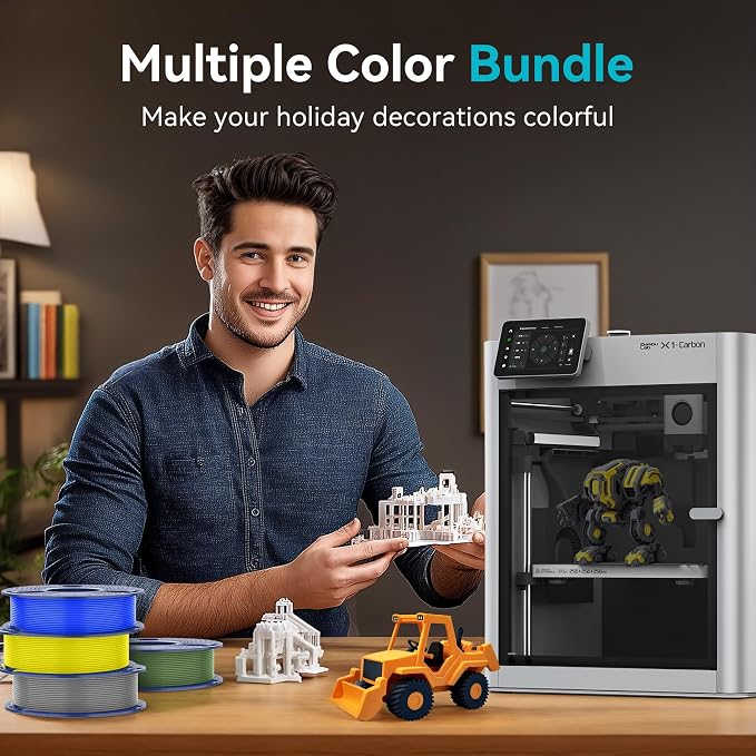 SUNLU High Speed PLA Filament Mini Pack, 30mm/s - 600mm/s Print Range, High Flow Speedy 3D Printer PLA Filament Bundle, 250g/Spool, Black+White+Green+Blue+Red+Orange+Yellow+Pink | 250g/Spool, Black, White, Green, Klein Blue, Red, Sunny Orange, Yellow, ...