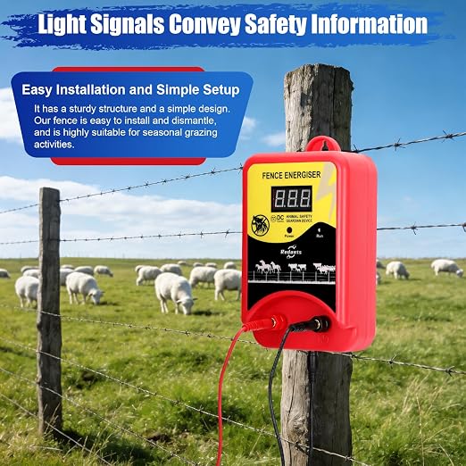 Electric Fence Charger for Livestock, Electric Fence Charger, Fence Energizer 12KV Effectively Repel Predators, Fence Charger Ensure Secure Livestock Containmen,Supply for Diverse Farm Needs