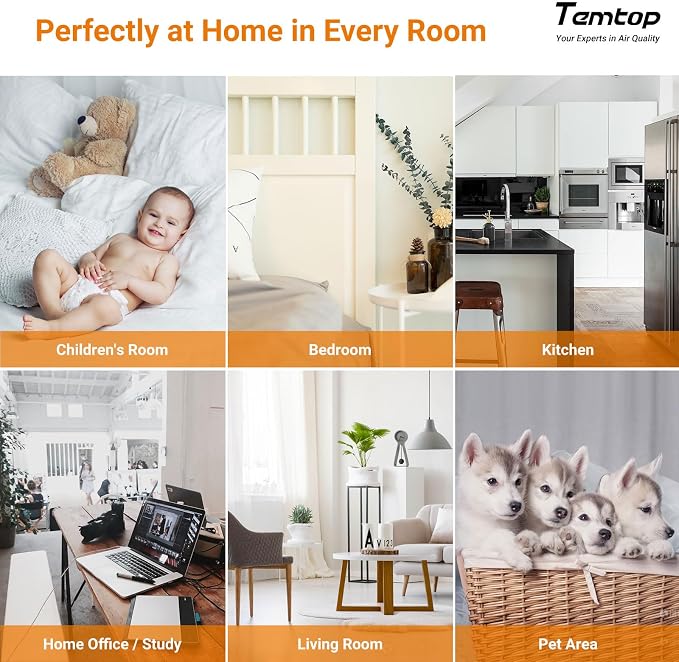 Temtop P2 Air Quality Monitor - CO2, PM2.5, PM10 Detector with Real-Time AQI, Temperature & Humidity Sensor, Bluetooth App for Home, Office, Car & Travel Use