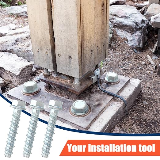 Tandefio 100 Pack 5/16" x 2" Galvanized Concrete Screws Large Diameter Anchors Concrete Screw Anchor Bolts Masonry Screw for Anchoring to Masonry Brick or Block