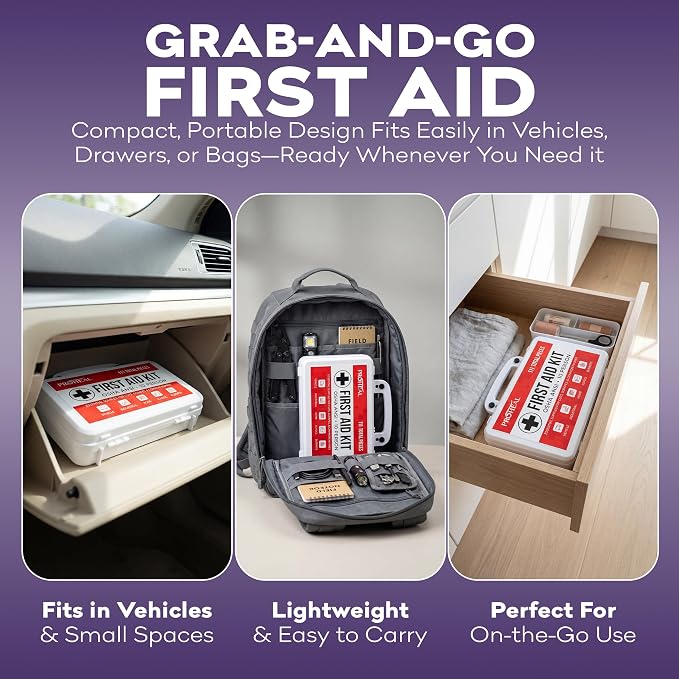 OSHA Compliant First Aid Kit for Car, Home & Business - 10 Person, Type III, ANSI Class A, 111 Pieces Emergency Kit for Office, Truck & Construction Site - Latex Free, Wall Mountable | ProHeal