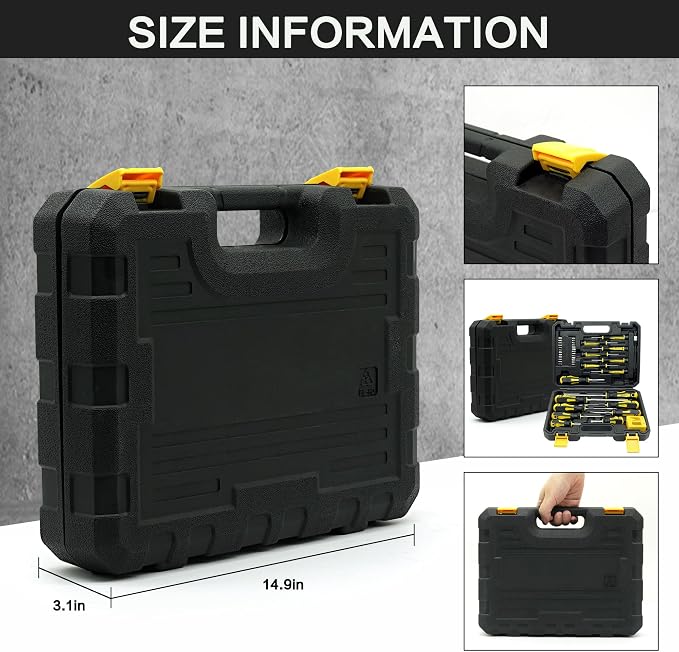 GMTOOLS 43pcs Magnetic Screwdriver Set, Including Slotted, Phillips, Hexagonal, Pozidriv, Magnetizer, Demagnetizer, Replaceable Screwdriver Bits and Sturdy Tool Case for DIY and Repair Work
