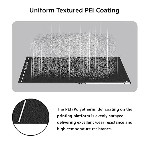 Upgraded Kobra 3 Double Sided PEI Build Plate, 3D Printer Black Textured PEI Platform for Anycubic Kobra 3/Combo/V2 256x268mm