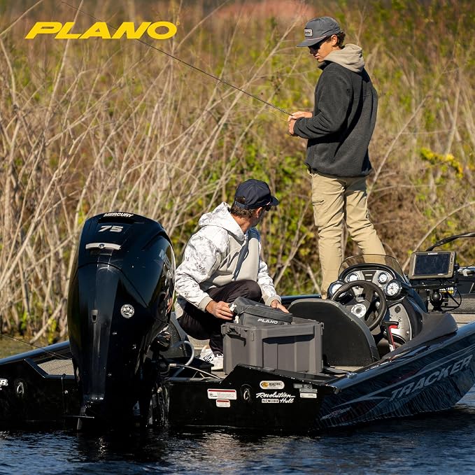 Plano GoNow Box, Waterproof Gear Storage, Heavy-Duty Outdoor Utility Container with Tray and Dividers for Tools and Accessories, Small, Charcoal