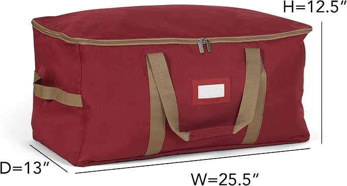 Covermates Keepsakes Treasurekeeper Storage Bag - Carrying Handles, ID Window - Holiday Storage, Red