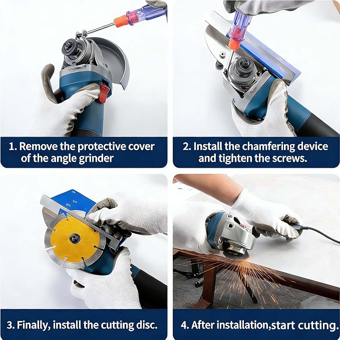 45 degree tile chamfering tool, 100-Type Universal 45 Degree Tile Chamfering Stand Type Angle Grinder,Angle Grinders with Gloves & 39Inch Hose