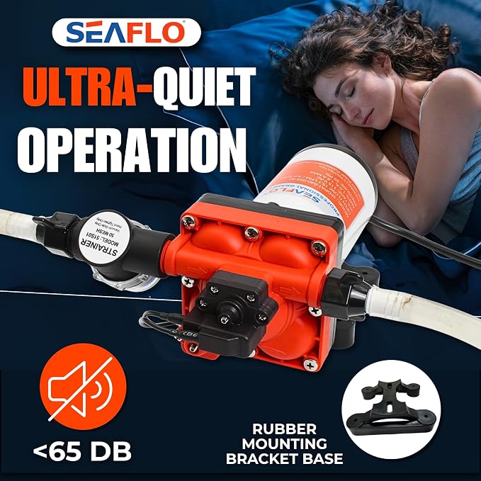 SEAFLO 42 Series 110V AC Water Pressure Pump, 115V AC, 4.0 GPM, 55 PSI, Self-Priming, On Demand, NSF UL CSA for RV/Marine/Industrial Water Systems – CE & RoHS Certified, UL Listed, 4-Year Warranty