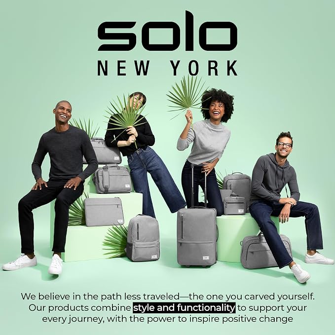 Solo New York Rolling Case with Wheels - Roller Laptop Bag, Wheeled Briefcase for Women & Men, Carry On Size for Travel, Fits 15.6" Computer - Carnegie, Black