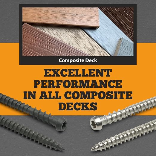 Coated Composite Deck Screws #10 x 2, Self Tapping Wood Screws and Deck Screws with Torx T20 Star Drive, Type 17 Point, Flat Head, 1 Free Bit Included (Woodland Brown, 350), by YYL FASTENER