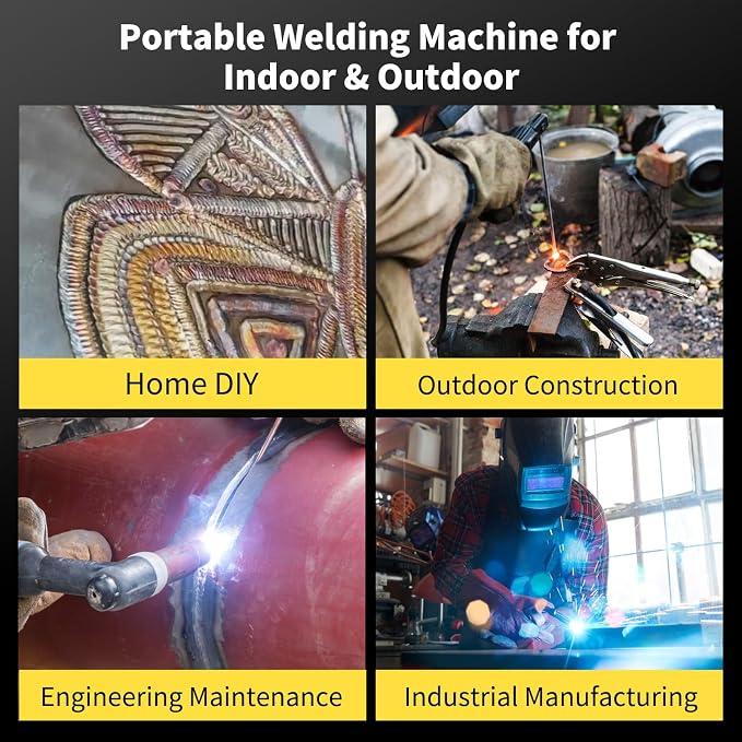 MIG Welder Portable Welding Machine: 160A 110V/220V Dual Voltage 3-in-1 Flux Core Mig/Stick/Lift TIG Welding Set for Beginner - Indoor Outdoor Welders with IGBT Inverter Synergic Control LED Digital