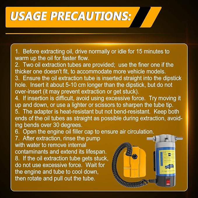 Oil Pump Compatible with Dewalt 20V Max Battery(No Battery), 100W Oil Extractor Pump Oil Removal Pump for Oil Change, Electric Transfer Oil Pump with 2 Pipes for Cars Motorcycles RVs Boats