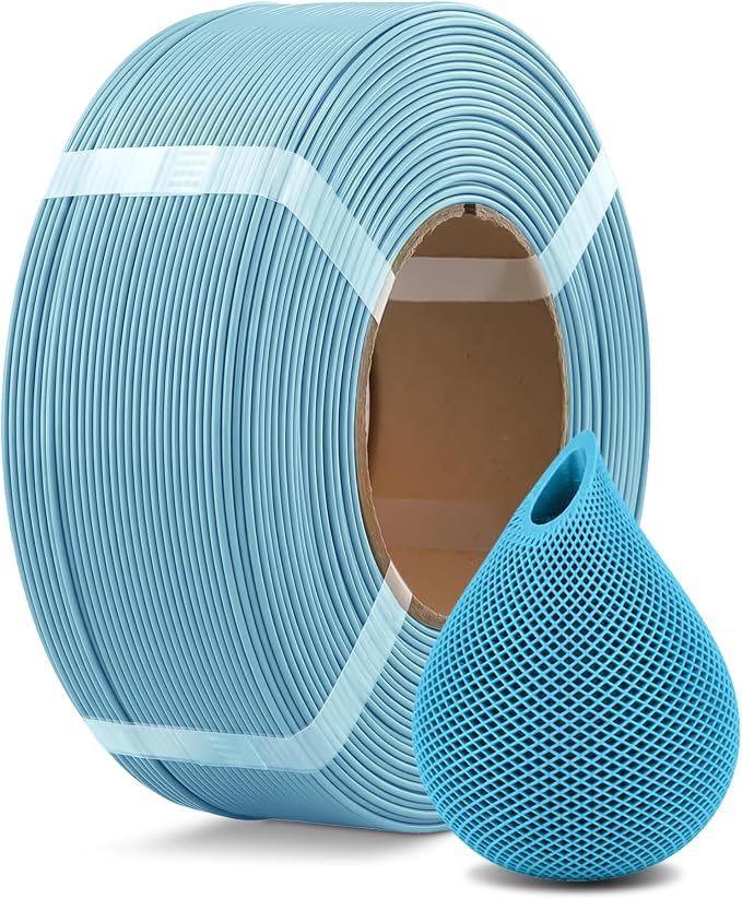 OVERTURE High Speed PLA Filament Refill 1.75mm, Rapid PLA Spoolless 3D Printing Filament, 1kg (2.2lb) Refilament for Bambu Lab, Accuracy +/- 0.02mm, Fit Most FDM Printers (Light Blue)