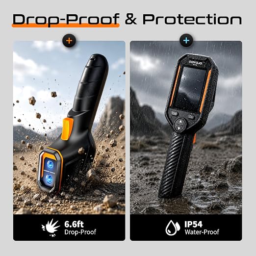 GH192 Thermal Imaging Camera 240X240 Super IR Resolution with 2MP Visual Camera and Fusion Imaging, 25Hz Handheld Thermal Imager with Alarm for Mechanical Maintenance Home HVAC Electrical Inspection