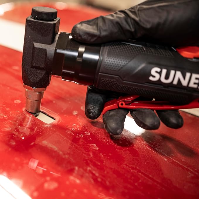 SUNEX Tools SX6212 0.5HP Air Nibbler, Lightweight Composite Body, Precise Cutting with Adjustable Power Regulator, 3/16" Cut Radius, Rear Exhaust, 2,500 SPM, Safety Lock-Off Trigger