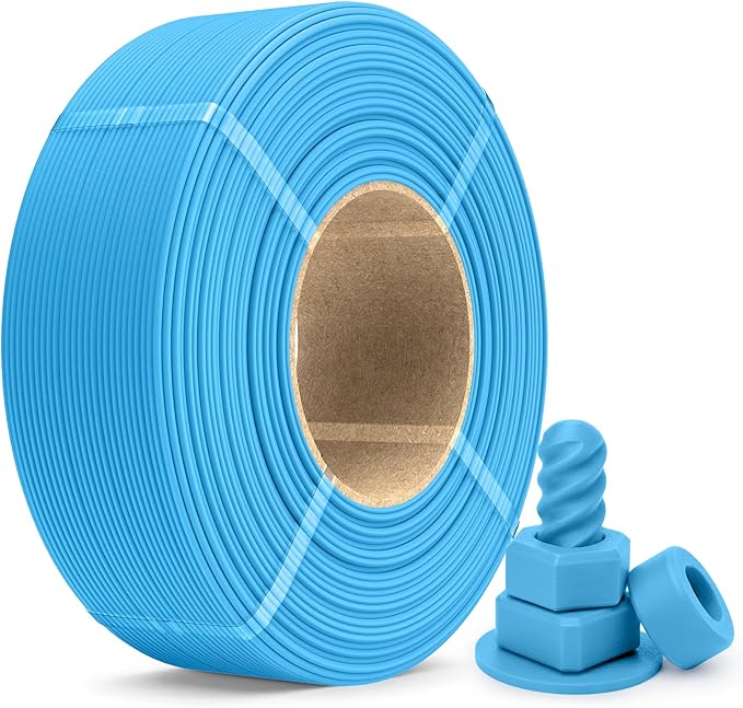 SUNLU PETG Filament Refill 1.75mm 1KG, High Speed 3D Printer Filament Refill, No-Spool Matte PETG Refill for Reusable Spools Compatible with Bambu Labs Filament Printer, 1KG/Roll (Matte Sky Blue)