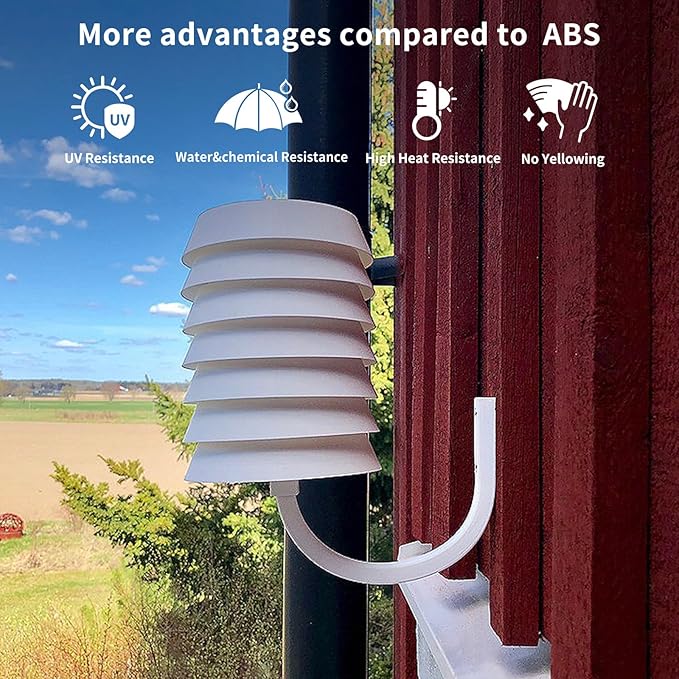 ASA Filament 1.75mm, UV/Heat Resistant/Weather Resistant ASA 3D Printer Filament, Perfect for Printing Outdoor Functional Parts, White Filament 1kg(2.2lbs) Spool