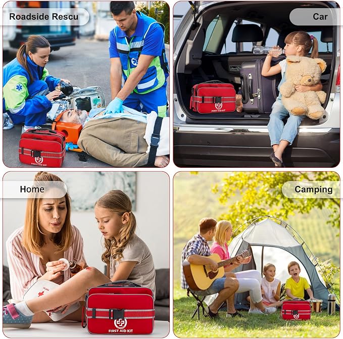GEVOKE Professional 500 Piece Emergency First Aid Kit for Home, Car, Travel, Camping, Truck, Hiking, Sports, Office, Vehicle & Outdoor Emergencies - Emergency Medical Kit, Large First Aid Kit Survival