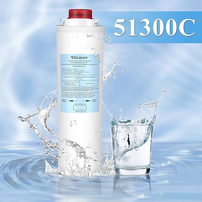 51300C Filters, Replacement for Elkay 51300C EWF3000 Filter By NSF/ANSI 42 Certified,Compatible with Ezh2o Filter Replacement Bottle Stations, High Capacity 3000 Gallon (No Chip) 4 Packs