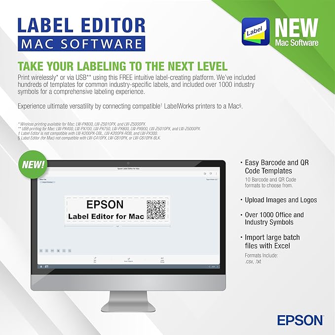 Epson LABELWORKS LW-K740PX Industrial Handheld Label Maker for Office Home & Healthcare – Custom Durable Identification and Organization Labels - Full Kit
