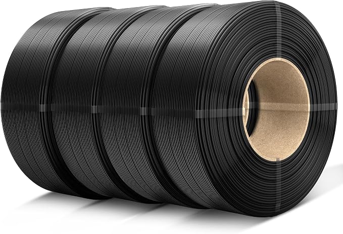 SUNLU Filament Refill 1.75mm,4 Black | petg Refill 4kg,Suitable for Bambu Lab Filament and SUNLU Reusable spools,Dimensional Accuracy +/- 0.02 mm.