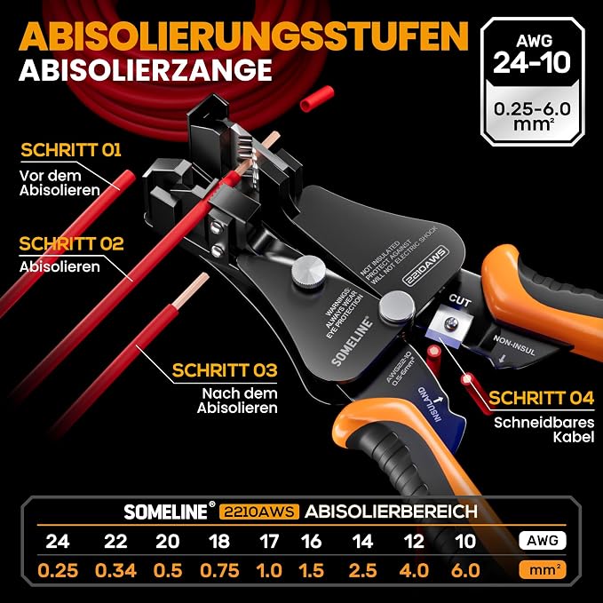 SOMELINE Crimping Tool for Insulated Electrical Wire Connectors Kit, with 51 Sizes Wire Terminals and 22-10 AWG Ratchet Crimping Pliers and Stripping Pliers – for Automotive & Electrical Repairs