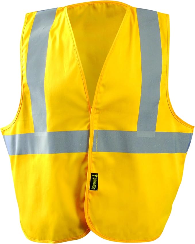 Occunomix LUX-XSGFR-YL/XL Classic Flame Resistant Cotton Non-Ansi Solid Vest, HRC 1 Protection, Large/X-Large, Yellow