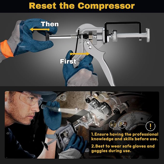 Dual Piston Brake Caliper Compressor, 25750 Brake Pad Spreader Compatible with Most Cars and Light Trucks, Disc Brake Pad Separator Tool