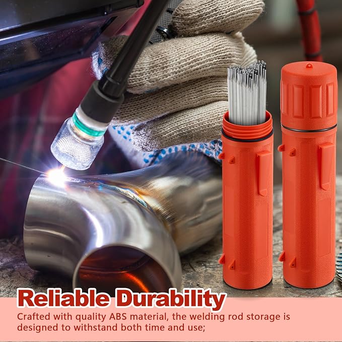 Zonon 4 Pcs Welding Rod Storage Tube 14 Inch Electrode Welding Rod Holder Container Airproof and Waterproof for Canister(Orange)