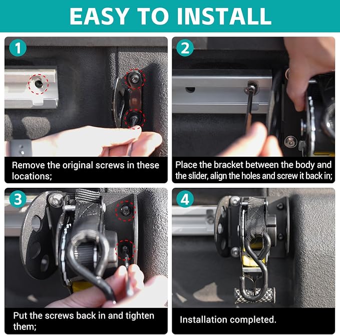 2PCS Ultimate Retractable Ratchet Straps Compatible with 2022 2023 2024 2025 Ford Maverick Accessories, Bed Mount Bolt on Securing Self Retracting Tie Down Straps