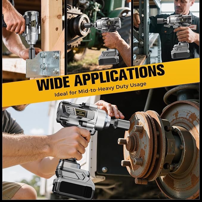 Cerycose Cordless Impact Wrench Compatible with Dewalt 20V Battery, 3/8" 600Ft-lbs (800N·m), Brushless Electric Impact Driver, 2400 RPM, LED Light – Compact, Light-Duty(No Battery)