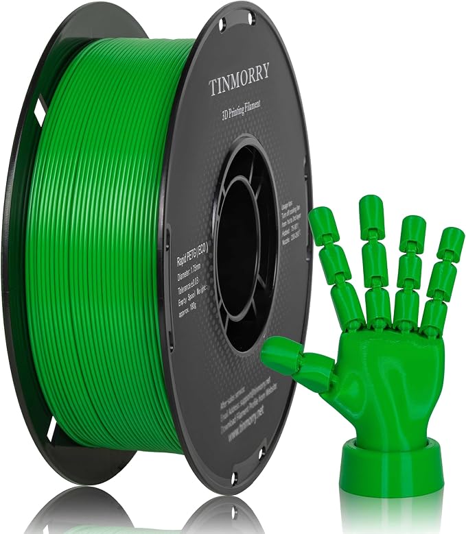 TINMORRY PETG Filament 1.75, Rapid PETG-Eco 3D Printer Filament, Compatible with Most FDM 3D Printers, 1 KG 1 Spool, Green