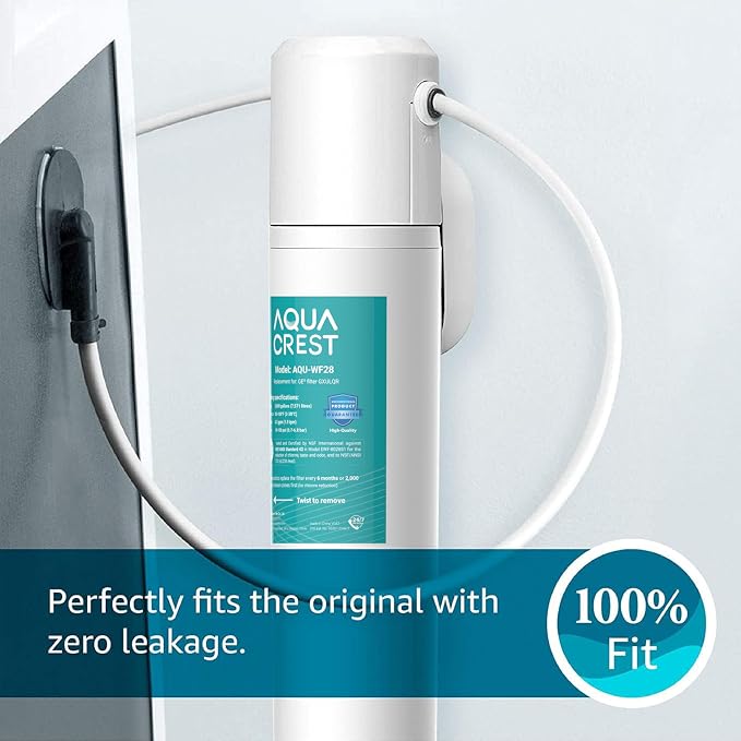 AQUA CREST FQK1R, GXULQK, GXK140TNN, GXULQR, NSF/ANSI 42 372, Replacement Filter for GE GXK140TNN and GXULQK systems, reduces Lead, Chlorine & Other Impurities for Better Water, 2K Gallons (Pack of 3)