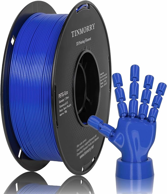 TINMORRY PETG Filament 1.75, Rapid PETG-Eco 3D Printer Filament, Compatible with Most FDM 3D Printers, 1 KG 1 Spool, Klein Blue
