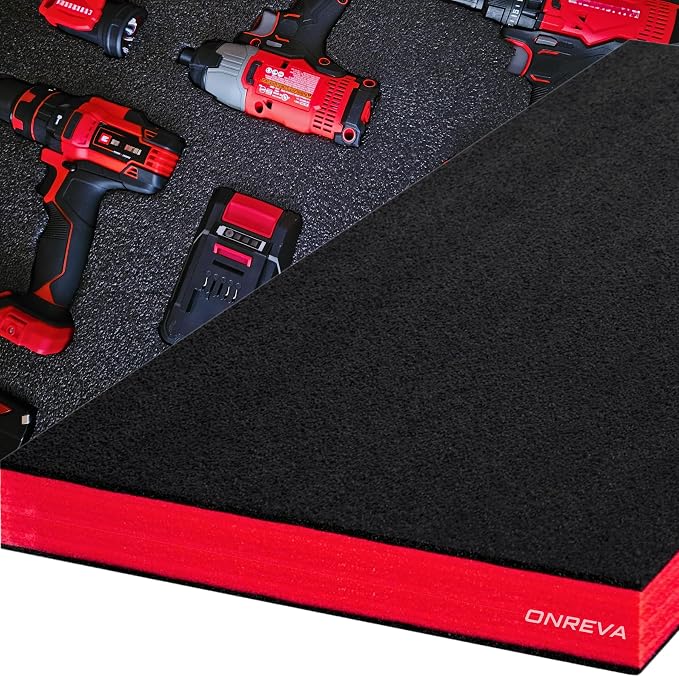 ONREVA Tool Box Foam, 1PC 54x22x3 inch, Foam Inserts for Cases, Polyethylene Storage Sheets for Toolbox Hard Case, Tool Shadow Insert, Kaizen Organizer Sheet