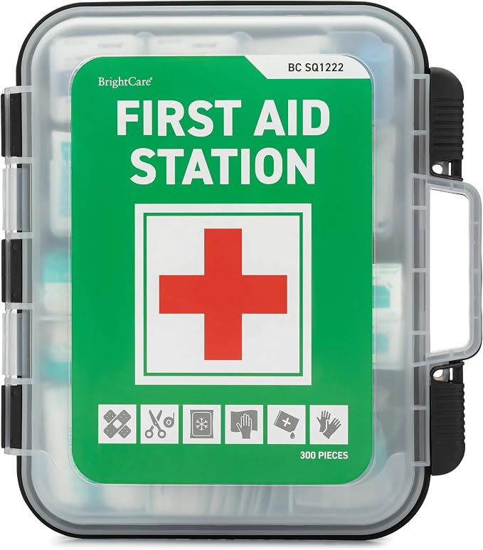 Large First Aid Kit Cabinet, Wall Mountable & Portable, OSHA Compliant | Tilting Shelves, Mounting Hardware Included, For Business, Office, School, Warehouse & Workplace