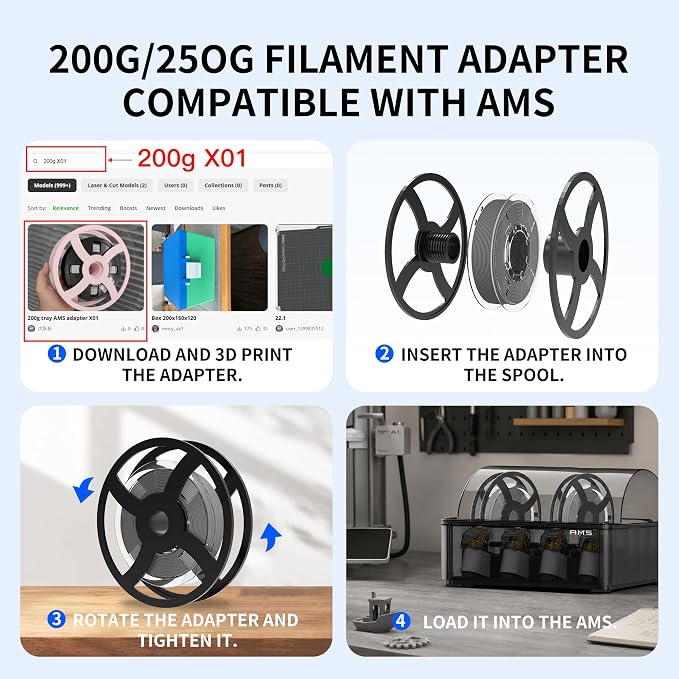 RAMBERY Matte PLA Filament Bundle 1.75mm, 8 Colors 3D Printer Filaments Dimensional Accuracy +/- 0.02mm, 8 Pack Multicolors Fit Most FDM Printers, 200gX8 Spools