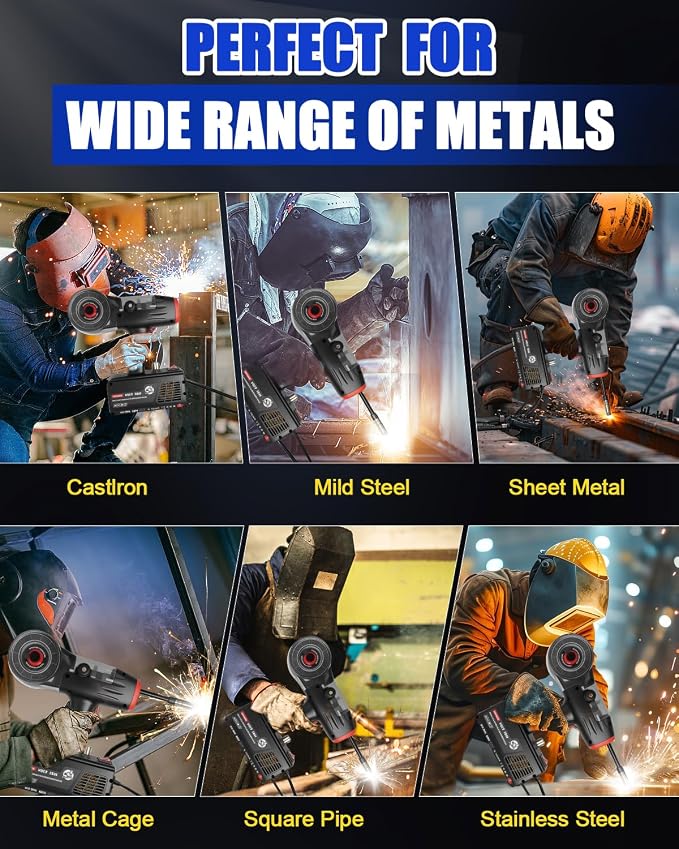 TLL Portable MIG Welder Handheld 120A 110V, Hand Held Welder Gun, Gasless Flux Core Welding Machine, Handheld IGBT Inverter for DIY, Professional Repair Use (TLL-MIG120)