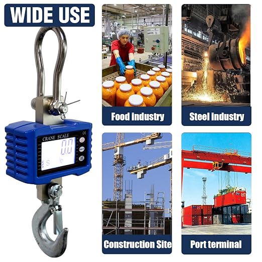 Digital Crane Scale,4410lb/2T Heavy Duty Digital Hanging Scale,Crane Scale Industrial with Remote Control and LCD Screen,High Precision Electronic Weighing Crane Scale for Market,Factory,Construction