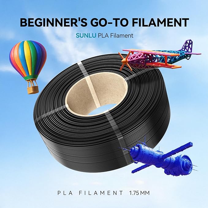 SUNLU Filament Refill 1.75mm,Sunny Orange+Yellow+Green+Lavender Purple | pla Refill 4kg,Suitable for Bambu Lab Filament and SUNLU Reusable spools,Dimensional Accuracy +/- 0.02 mm.