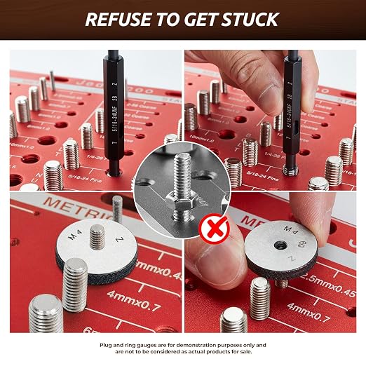 Thread Checker with Optimised Spacing, 44 Nut and Bolt Thread Checker, Bolt Size Finder with 22 Standard & 22 Metric Sizes, Thread Gauge SAE and Metric