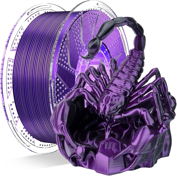 Chitu Systems Conjure Silk Dual Color PLA 3D Printer Filament, Christmas Black Purple PLA, Reusable Spool Compatible with Bambu Lab Refill Filament,1.75mm Filament, 1KG/2.2lb