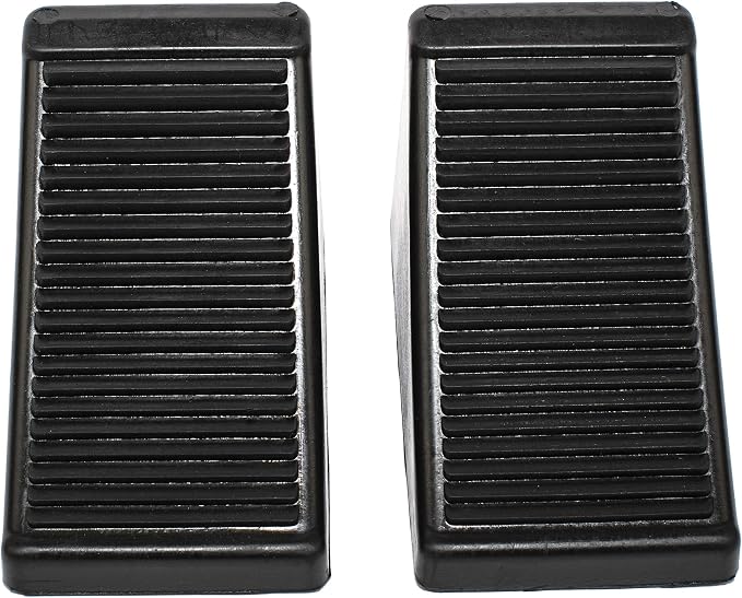 MaxxHaul 50011 Heavy-Duty Rubber Wheel Chocks with Eyebolt, Anti-Slip Design for Trailers, RVs, and Trucks (6.5" x 3.75" x 4") - 2 Pack