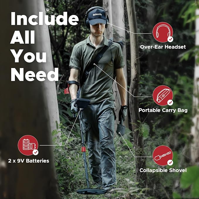 Metal Detector for Adults, 5 Professional Mode with Higher Accuracy 10” Waterproof Coil for Gold Detecting