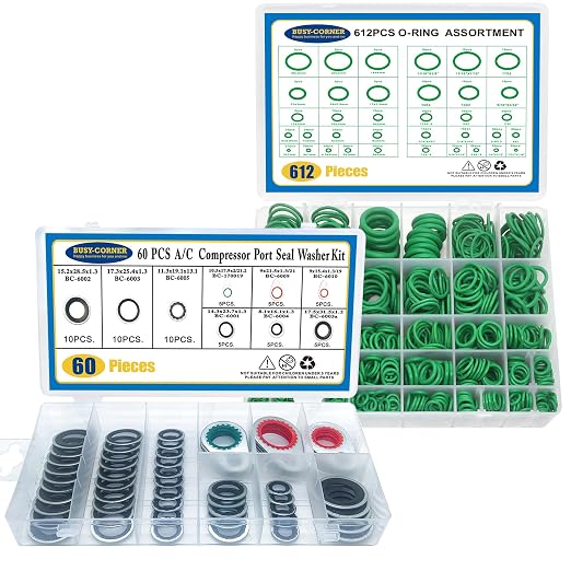 60 PCS 9 Sizes Gasket Air Conditioning System Seal Kit, 612 PCS 36 Sizes A/C O Ring Seals Rubber O-Rings