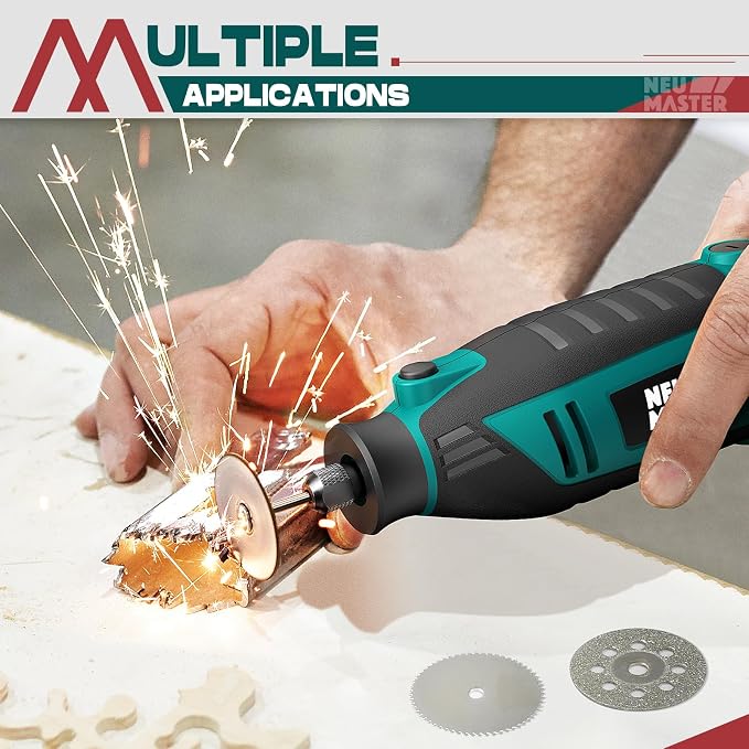 NEU MASTER 180W Rotary Tool Kit with 160 Accessories, 6-Speed Corded Rotary Tool Set 10000-35000 RPM with Flex Shaft, Electric Engraving Tool for Grinding Sanding Carving Polishing Drilling DIY