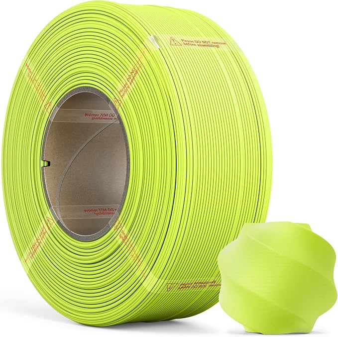 Matte PLA Refill Filament 1kg (2.2lbs) for Reusable Spools, 1.75mm Spool-Less 3D Printing Filament, Compatible with Bambu Lab 3D Printers - Apple Green